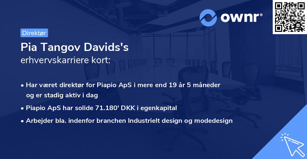 Pia Tangov Davids's erhvervskarriere kort