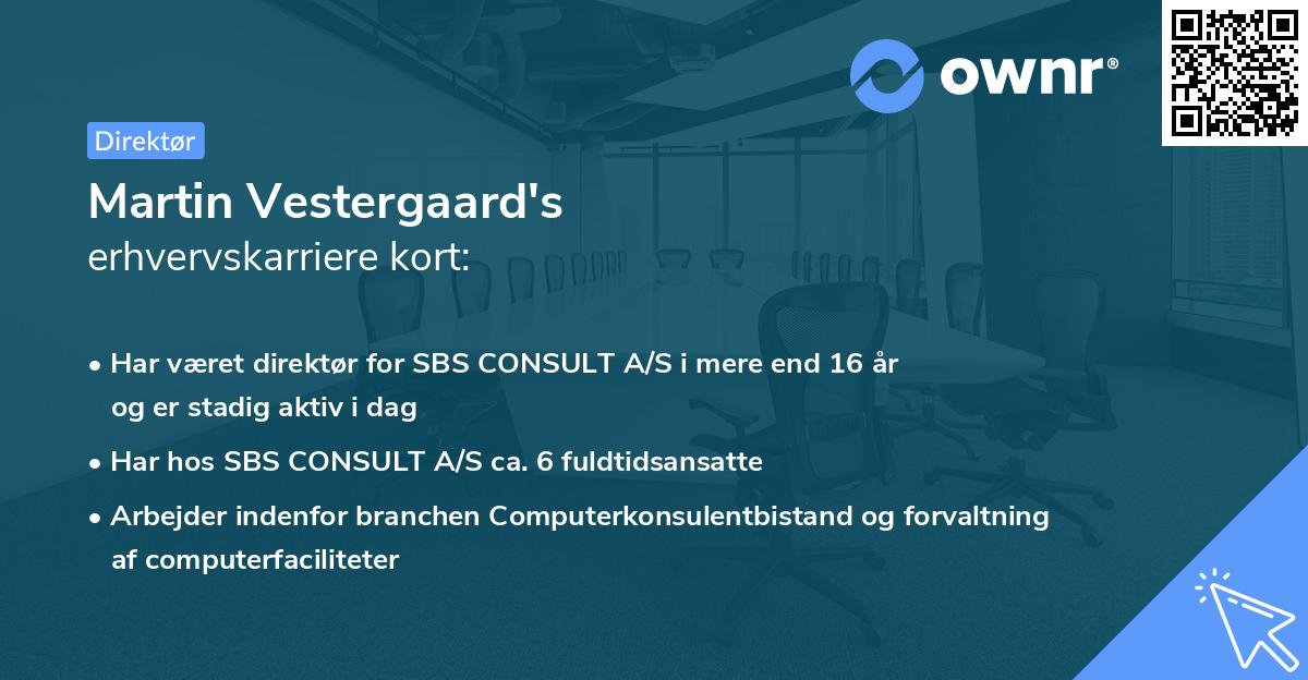 Martin Vestergaard's erhvervskarriere kort