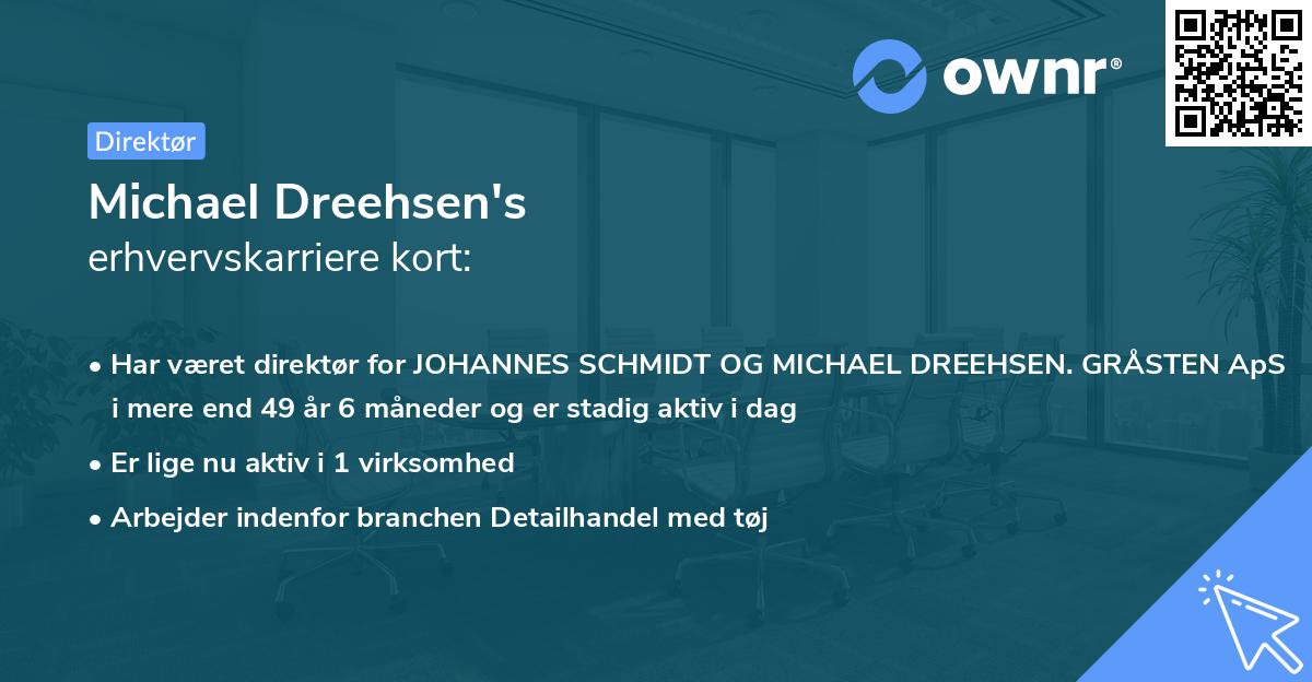 Michael Dreehsen's erhvervskarriere kort