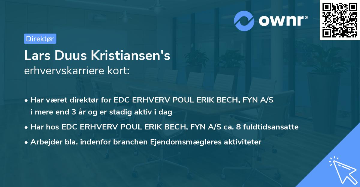 Lars Duus Kristiansen's erhvervskarriere kort