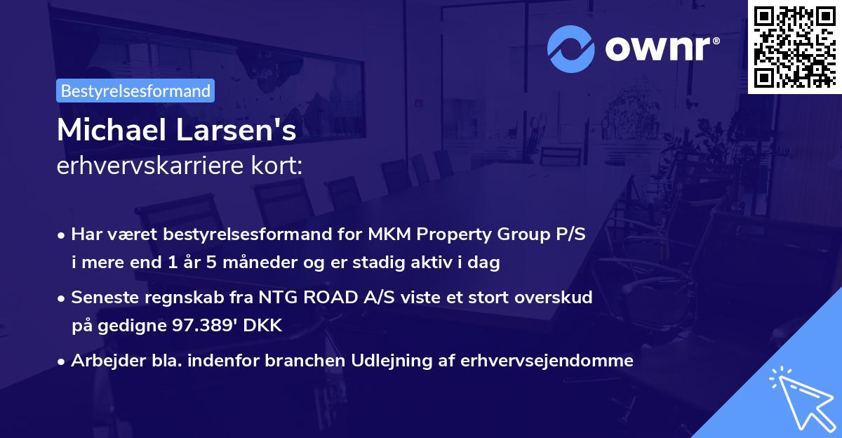 Michael Larsen's erhvervskarriere kort