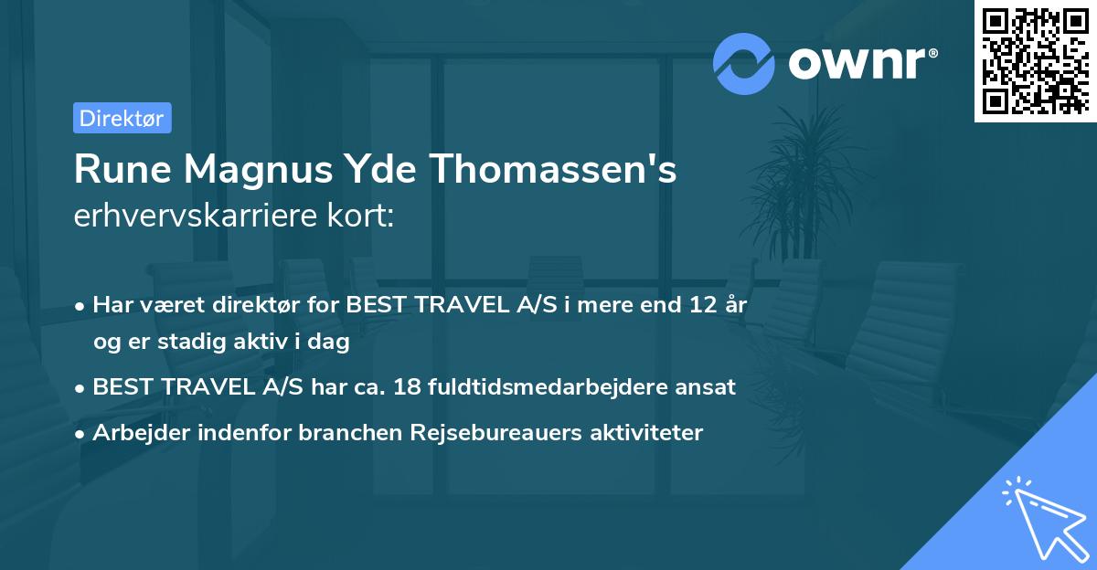 Rune Magnus Yde Thomassen's erhvervskarriere kort