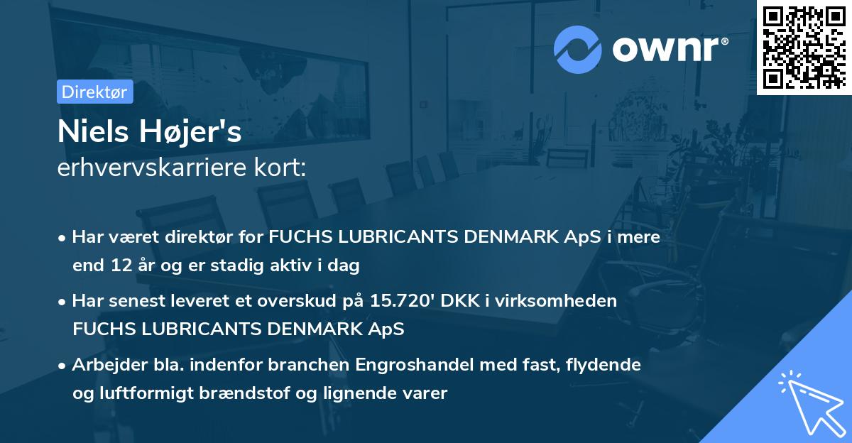Niels Højer's erhvervskarriere kort