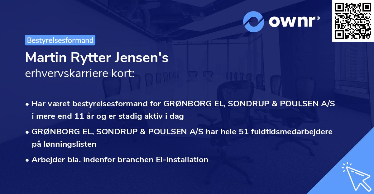 Martin Rytter Jensen's erhvervskarriere kort