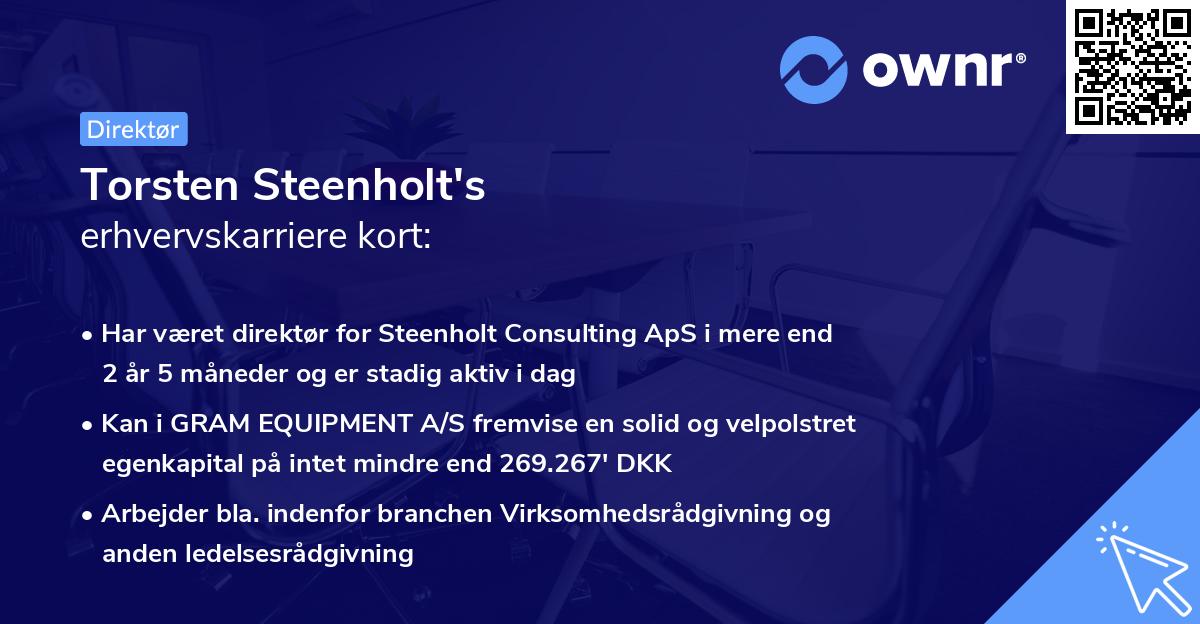 Torsten Steenholt's erhvervskarriere kort
