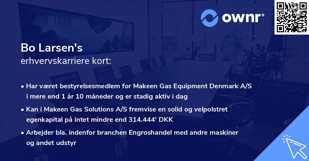 Bo Larsen's erhvervskarriere kort