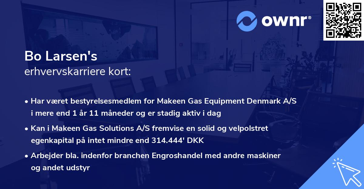 Bo Larsen's erhvervskarriere kort