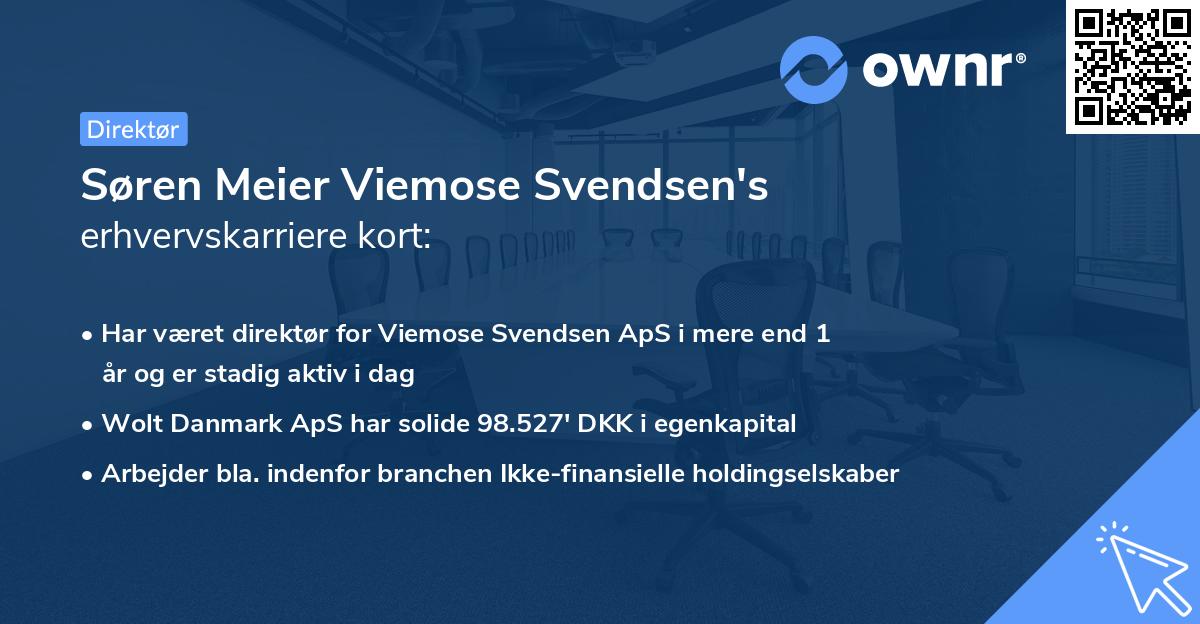 Søren Meier Viemose Svendsen's erhvervskarriere kort