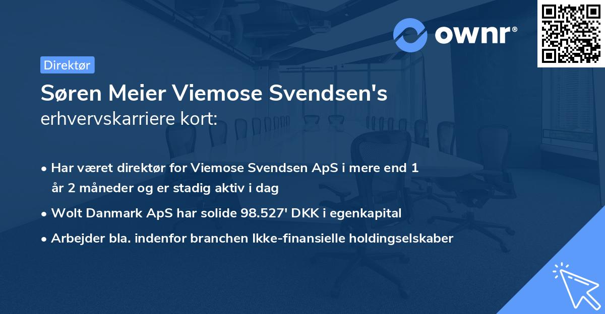 Søren Meier Viemose Svendsen's erhvervskarriere kort