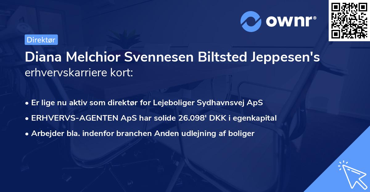 Diana Melchior Svennesen Biltsted Jeppesen's erhvervskarriere kort