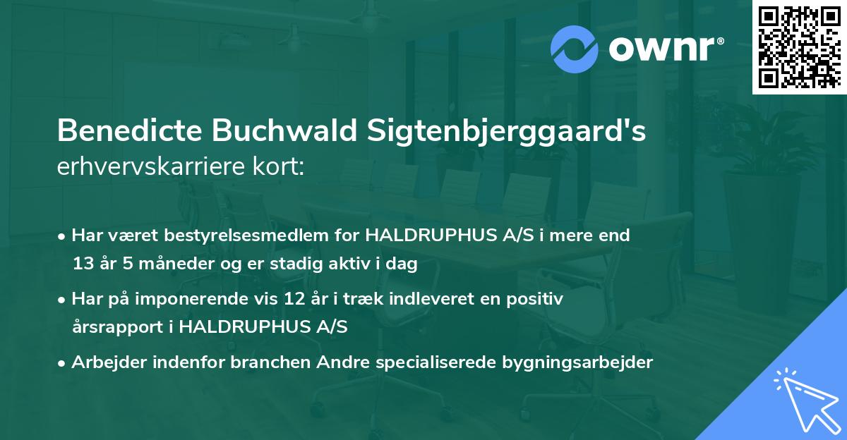 Benedicte Buchwald Sigtenbjerggaard's erhvervskarriere kort