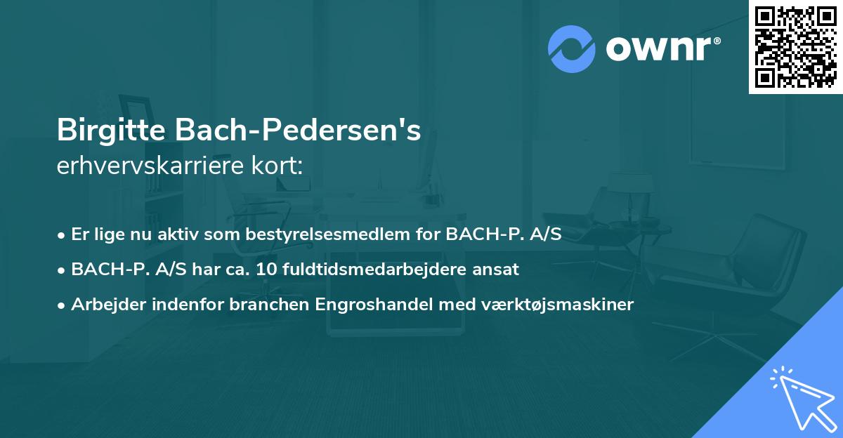 Birgitte Bach-Pedersen's erhvervskarriere kort