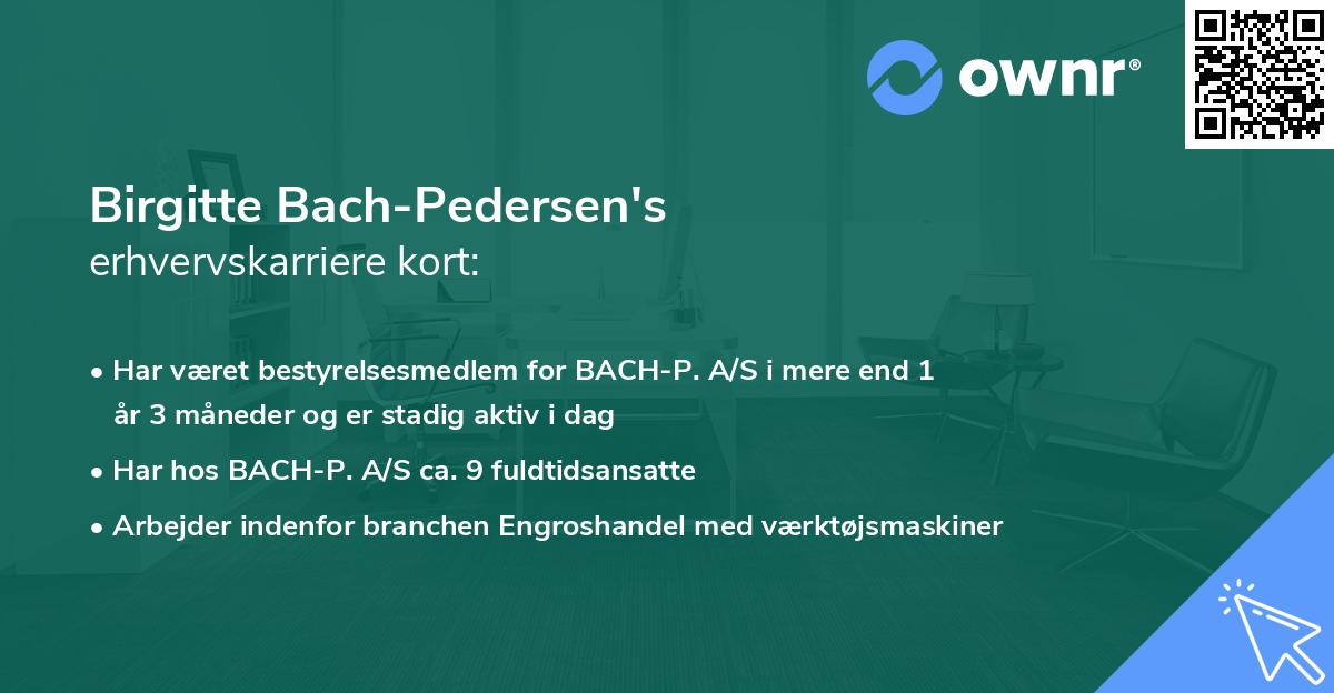 Birgitte Bach-Pedersen's erhvervskarriere kort