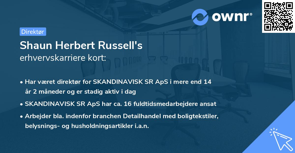 Shaun Herbert Russell's erhvervskarriere kort