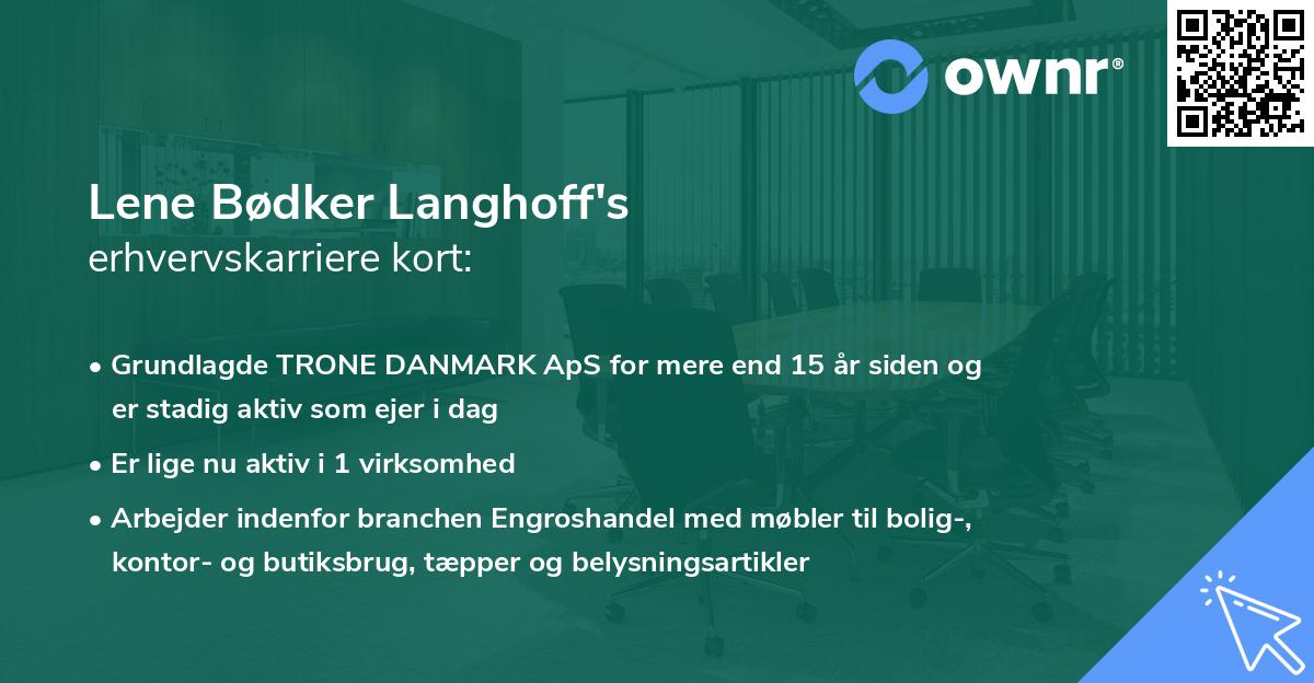 Lene Bødker Langhoff's erhvervskarriere kort