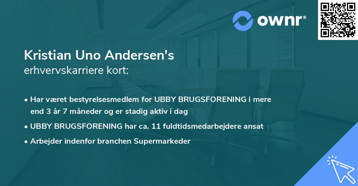 Kristian Uno Andersen's erhvervskarriere kort