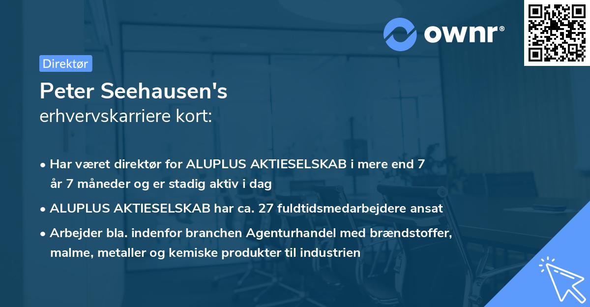 Peter Seehausen's erhvervskarriere kort