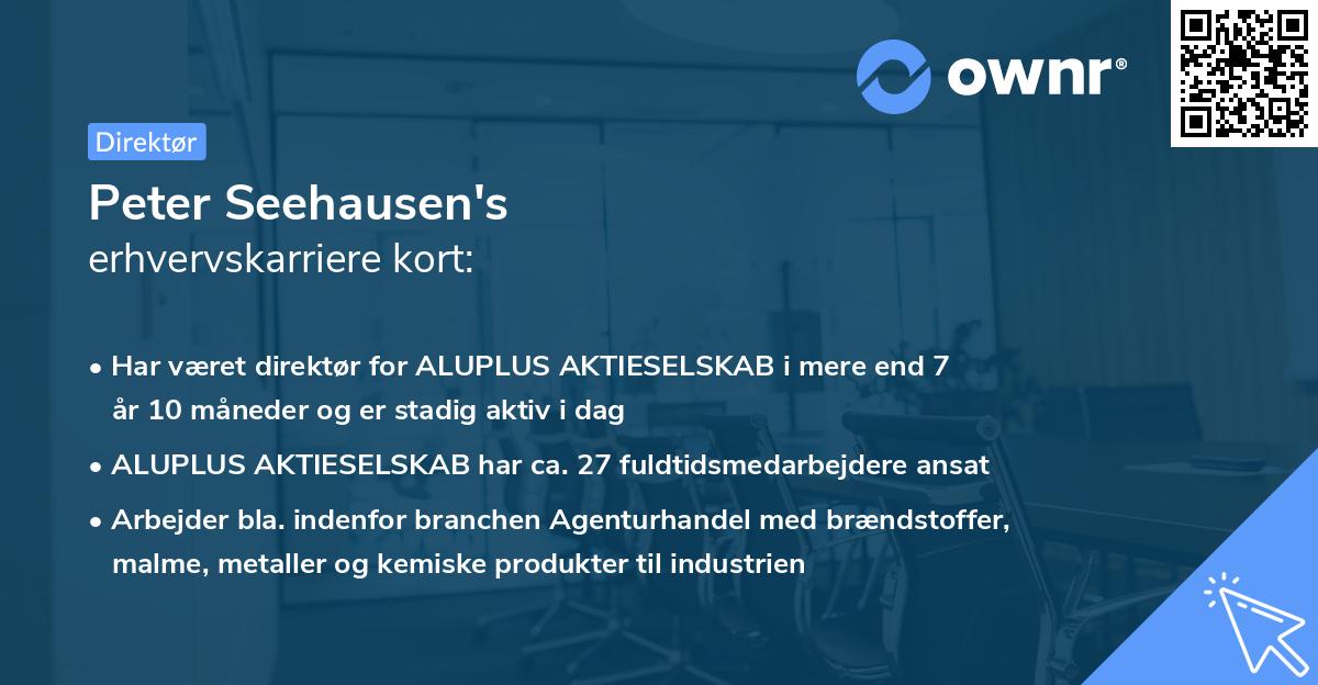 Peter Seehausen's erhvervskarriere kort