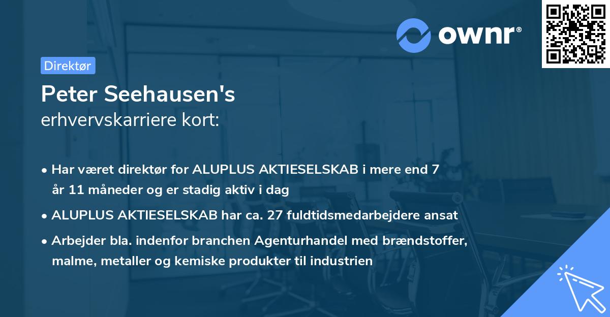 Peter Seehausen's erhvervskarriere kort