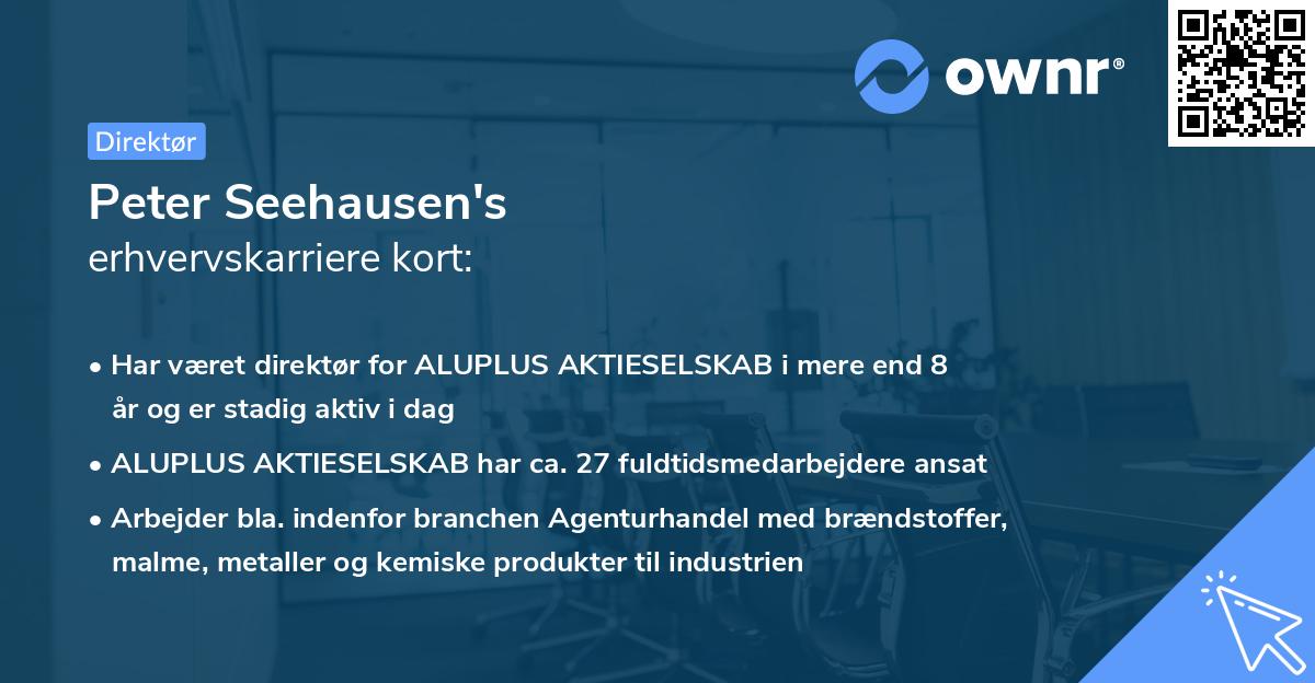 Peter Seehausen's erhvervskarriere kort