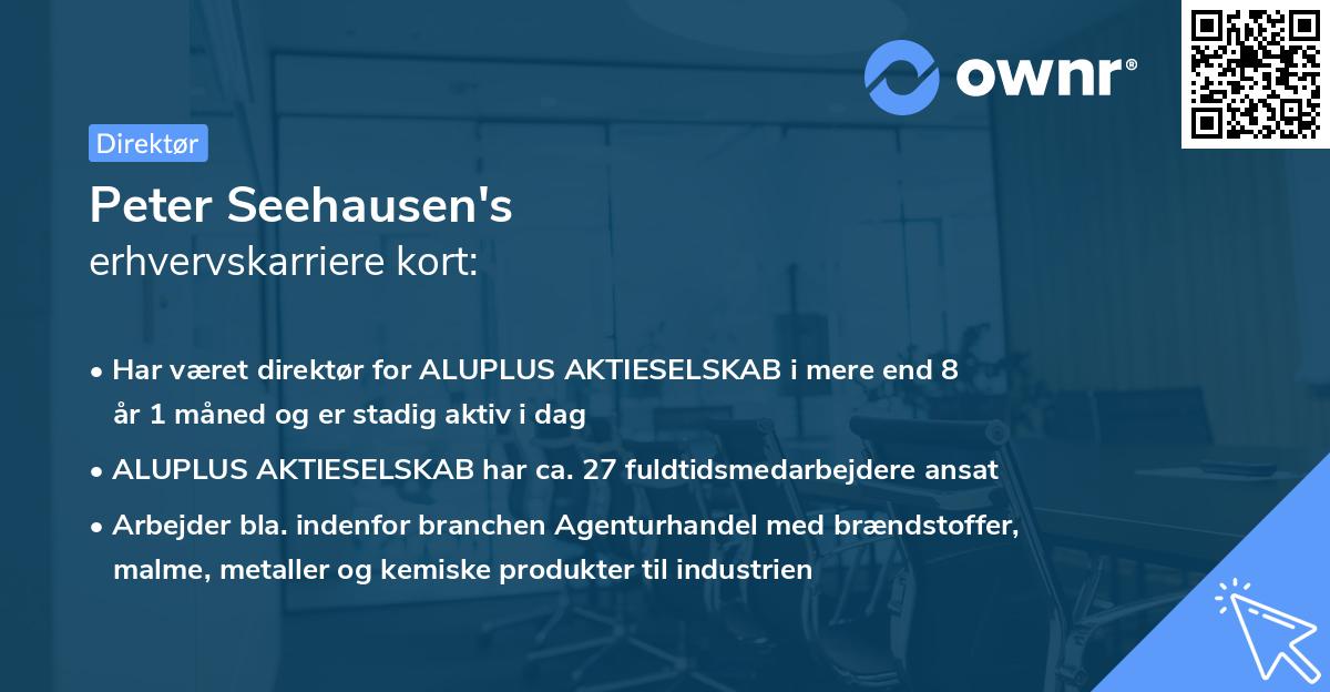Peter Seehausen's erhvervskarriere kort