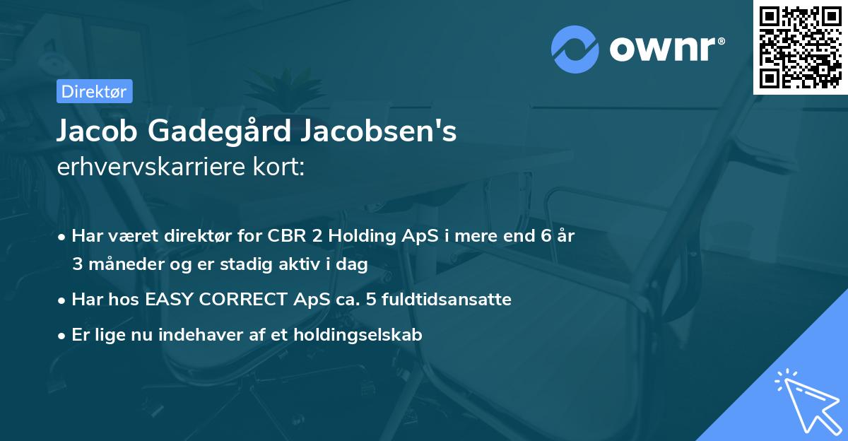 Jacob Gadegård Jacobsen's erhvervskarriere kort