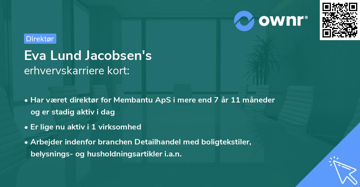 Eva Lund Jacobsen's erhvervskarriere kort