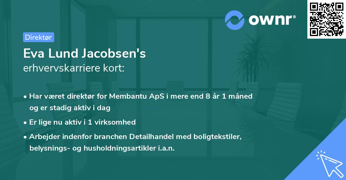 Eva Lund Jacobsen's erhvervskarriere kort