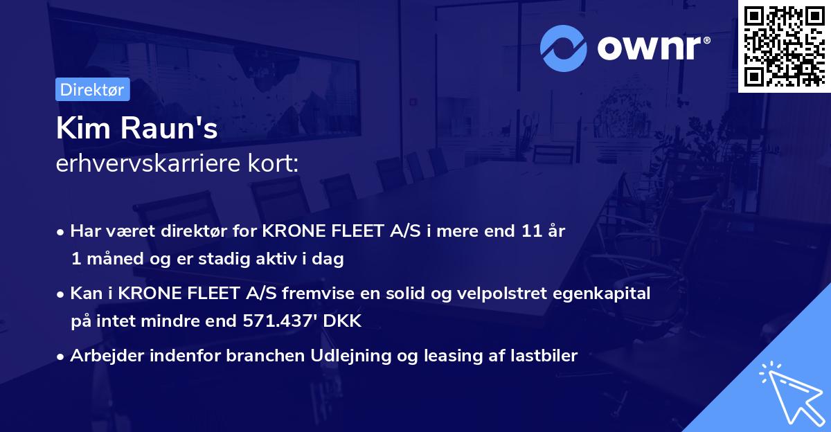 Kim Raun's erhvervskarriere kort