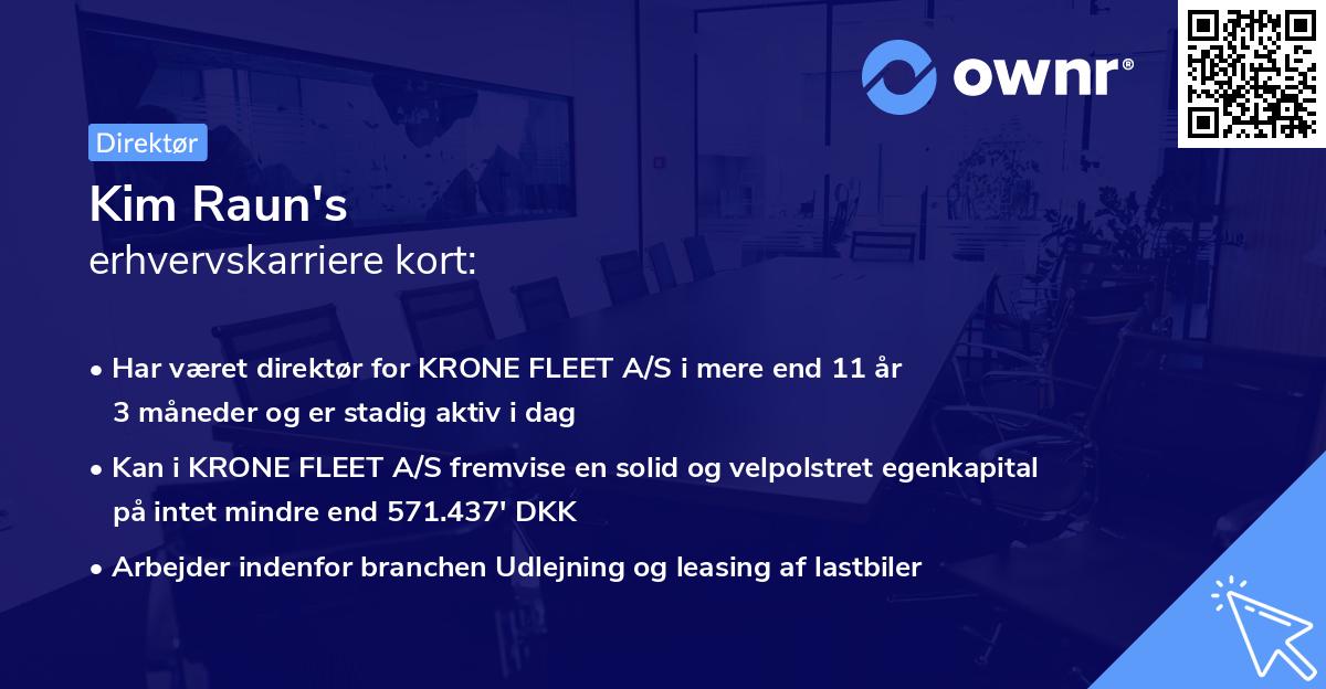 Kim Raun's erhvervskarriere kort
