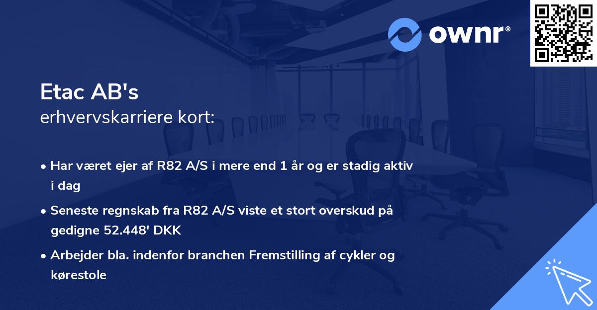 Etac AB's erhvervskarriere kort