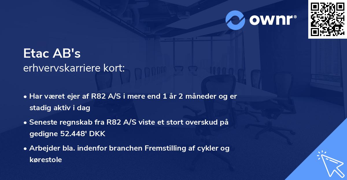 Etac AB's erhvervskarriere kort