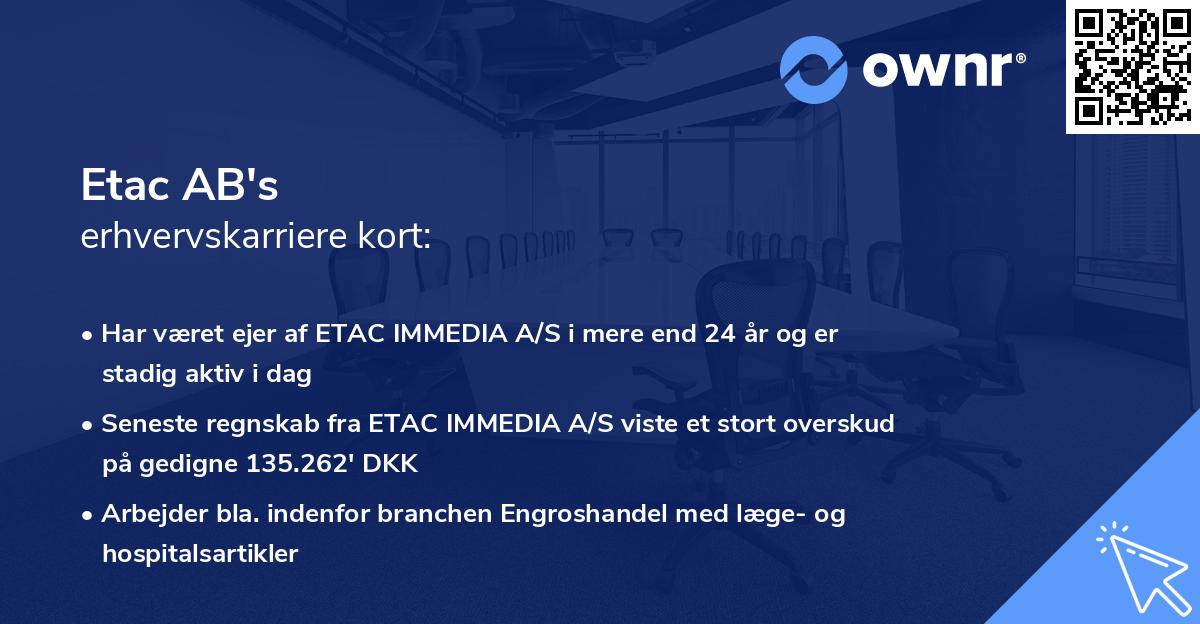 Etac AB's erhvervskarriere kort