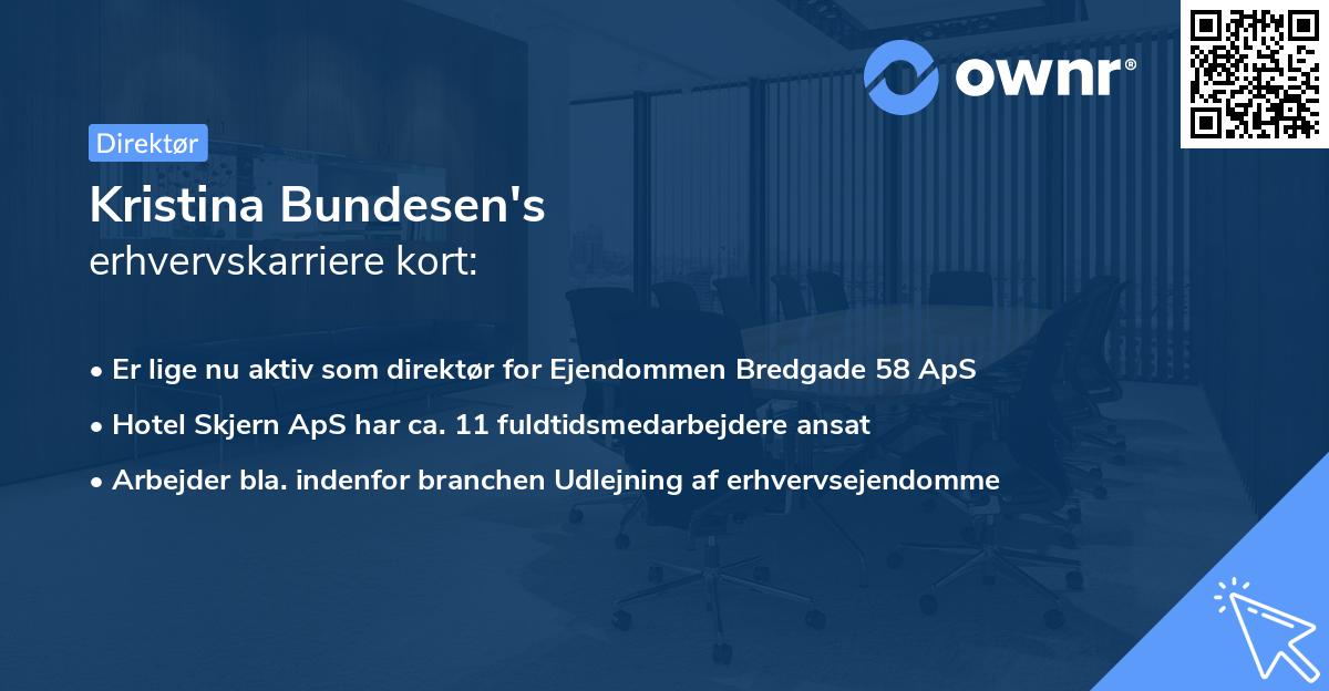 Kristina Bundesen's erhvervskarriere kort