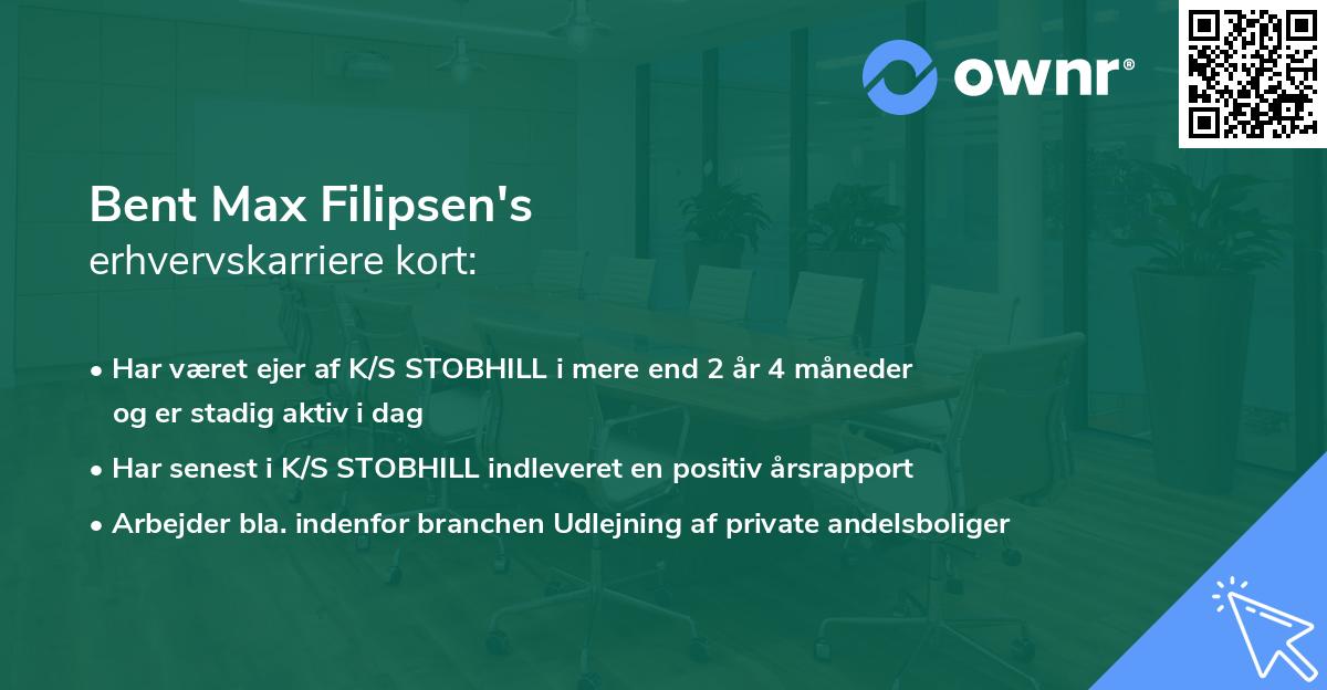 Bent Max Filipsen's erhvervskarriere kort