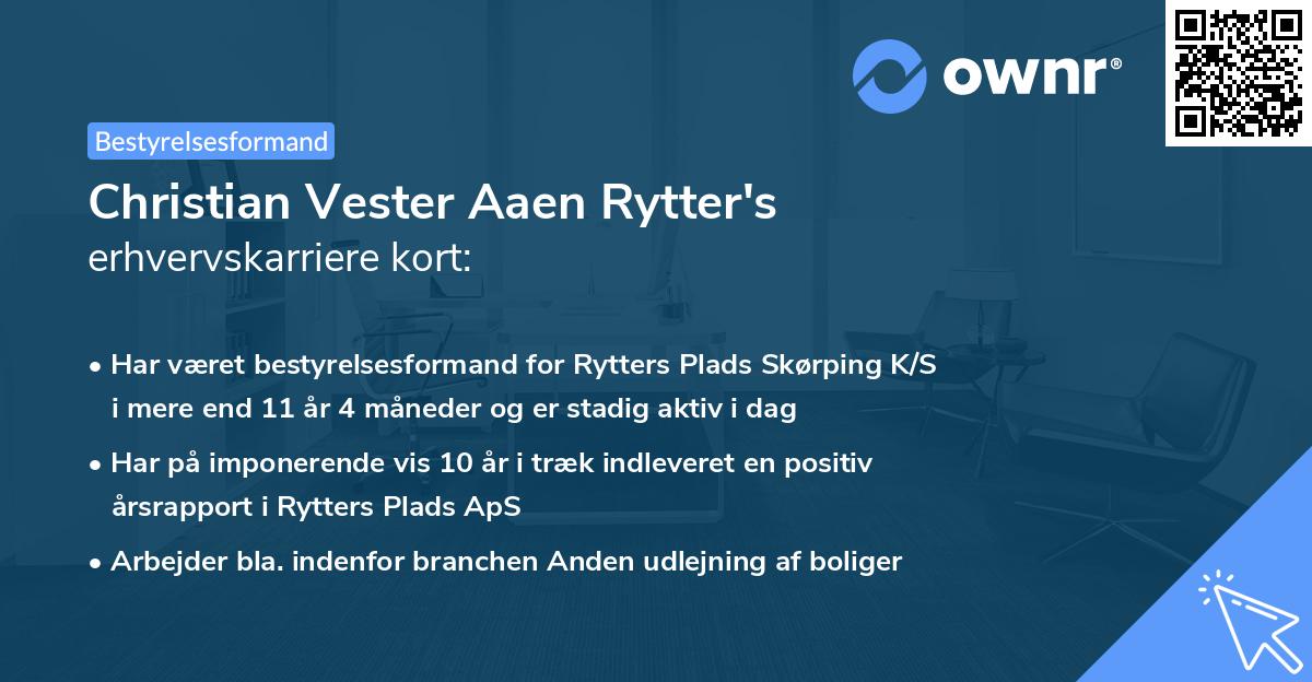 Christian Vester Aaen Rytter's erhvervskarriere kort
