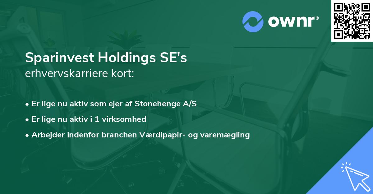 Sparinvest Holdings SE's erhvervskarriere kort