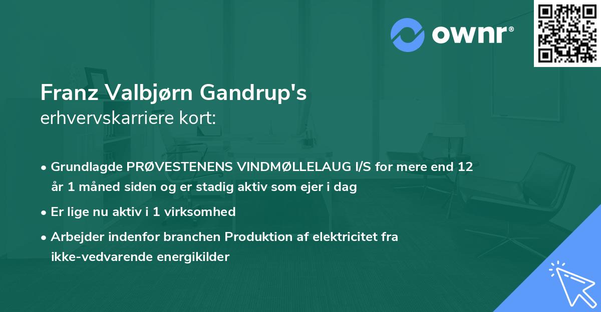 Franz Valbjørn Gandrup's erhvervskarriere kort