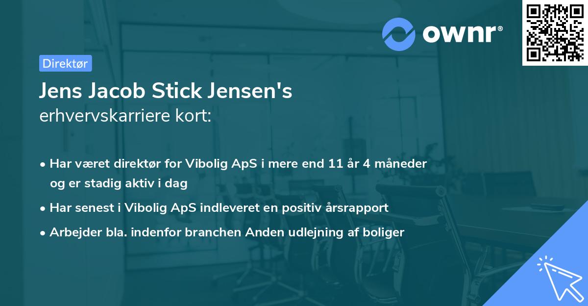 Jens Jacob Stick Jensen's erhvervskarriere kort