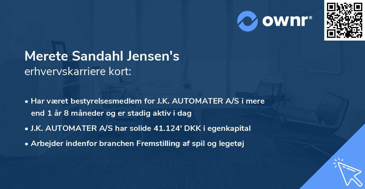Merete Sandahl Jensen's erhvervskarriere kort