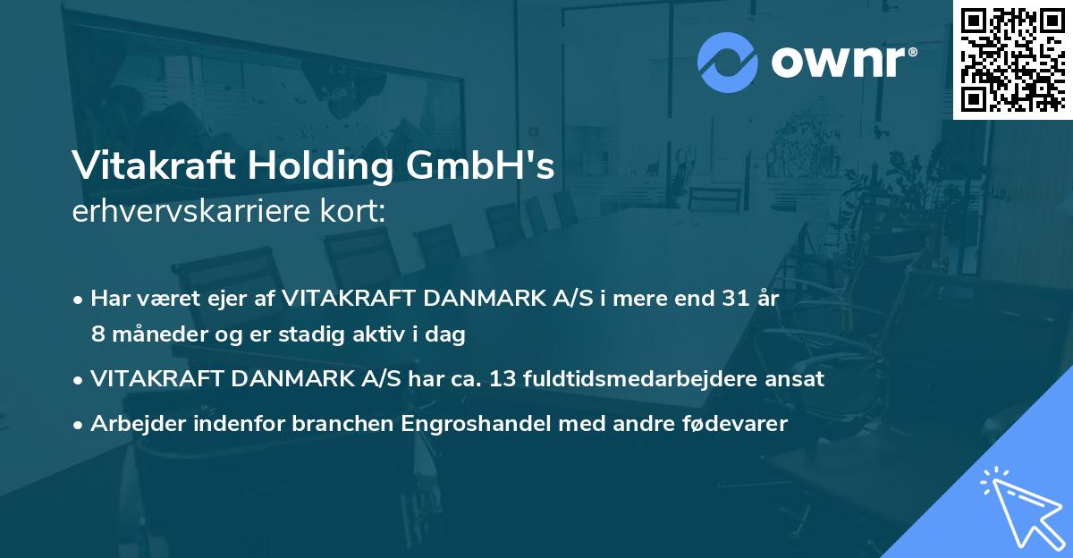 Vitakraft Holding GmbH's erhvervskarriere kort