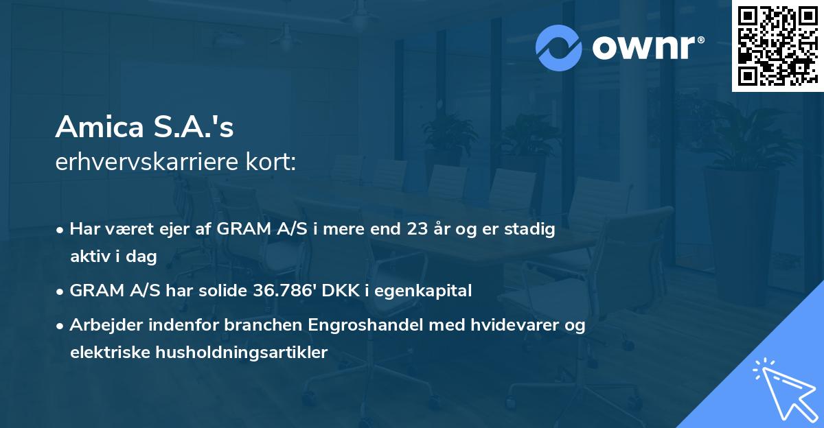 Amica S.A.'s erhvervskarriere kort