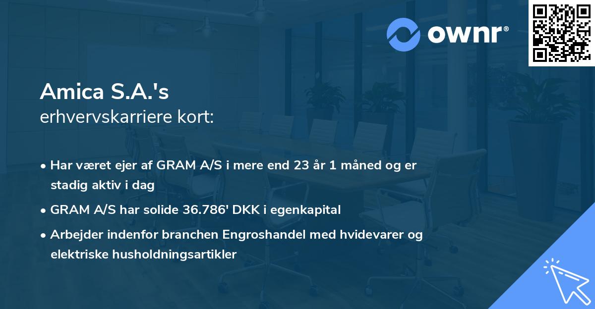 Amica S.A.'s erhvervskarriere kort