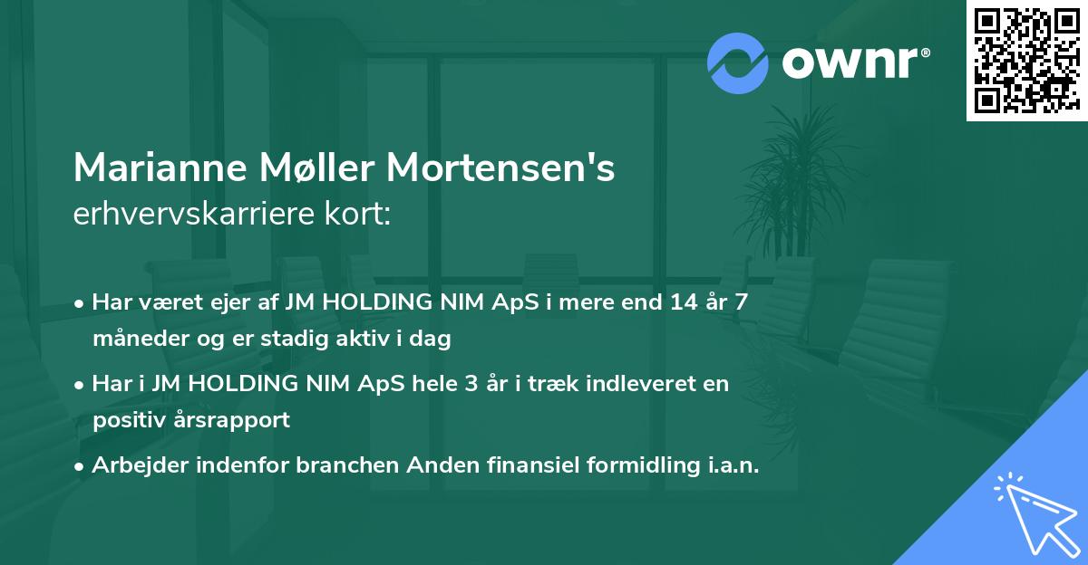 Marianne Møller Mortensen's erhvervskarriere kort