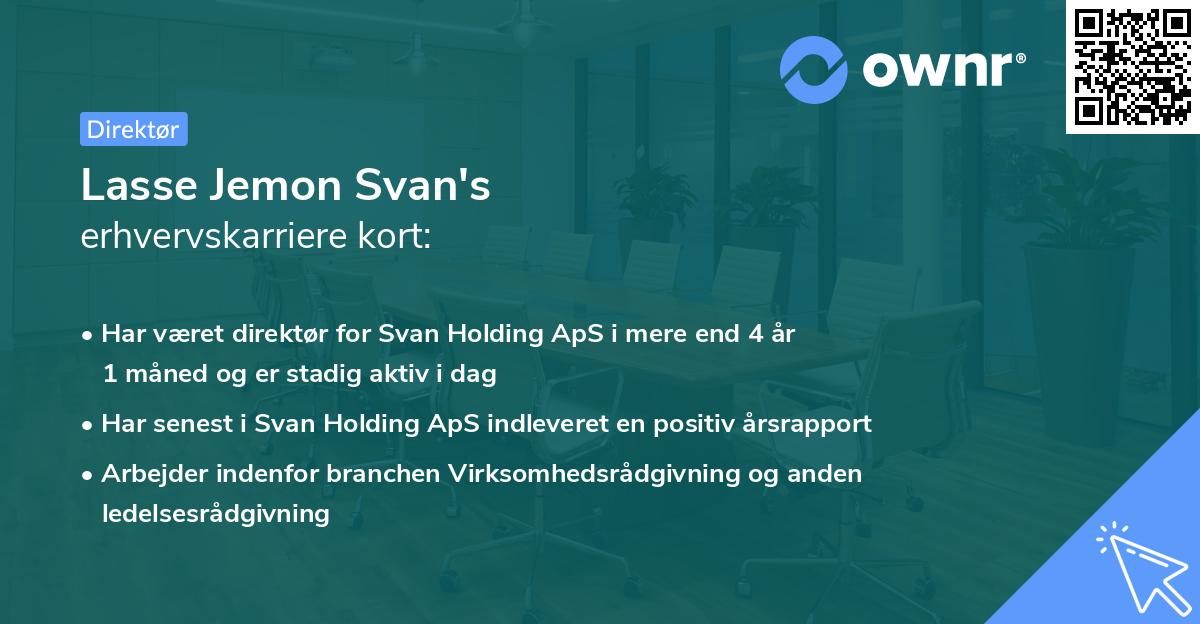 Lasse Jemon Svan's erhvervskarriere kort
