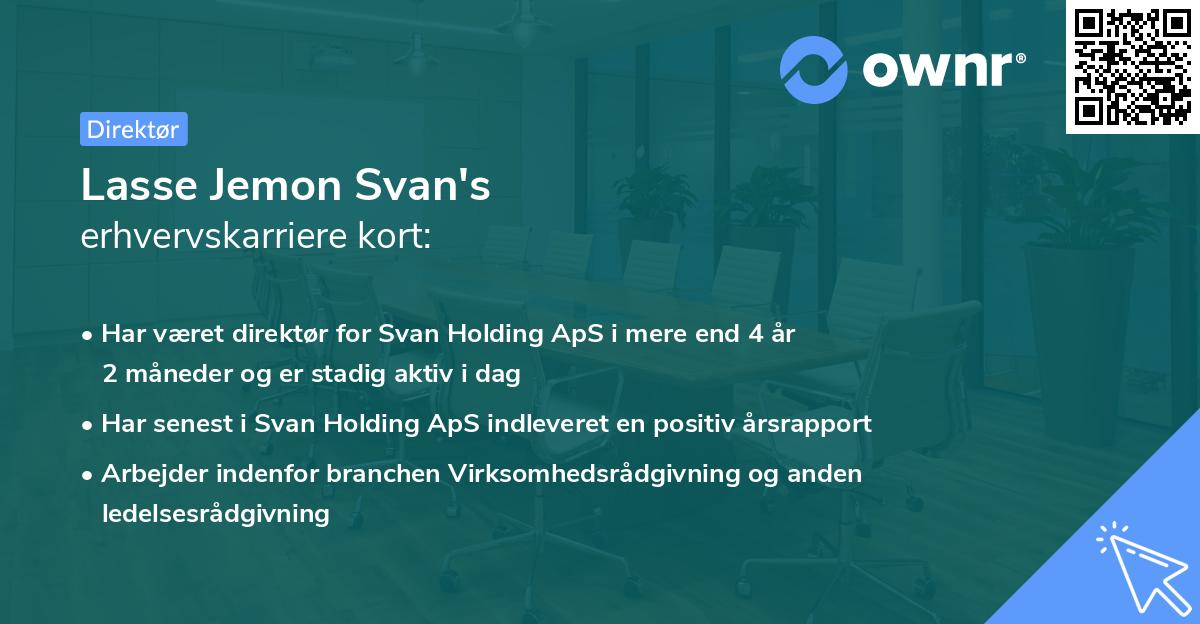 Lasse Jemon Svan's erhvervskarriere kort