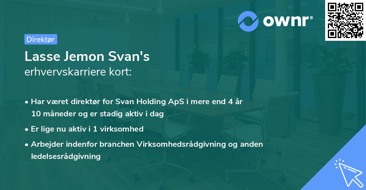 Lasse Jemon Svan's erhvervskarriere kort