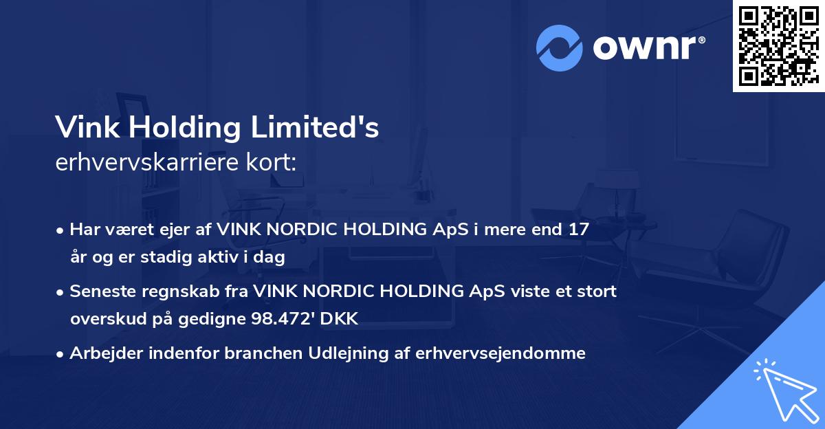 Vink Holding Limited's erhvervskarriere kort