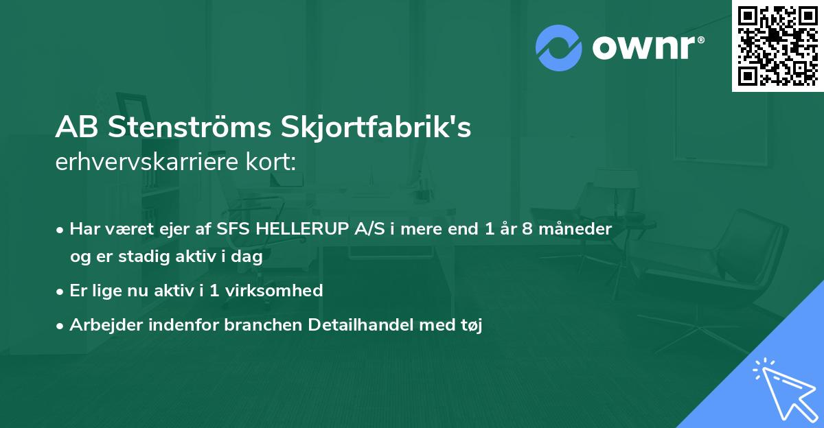 AB Stenströms Skjortfabrik's erhvervskarriere kort
