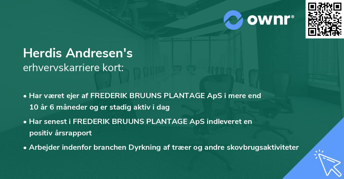 Herdis Andresen's erhvervskarriere kort